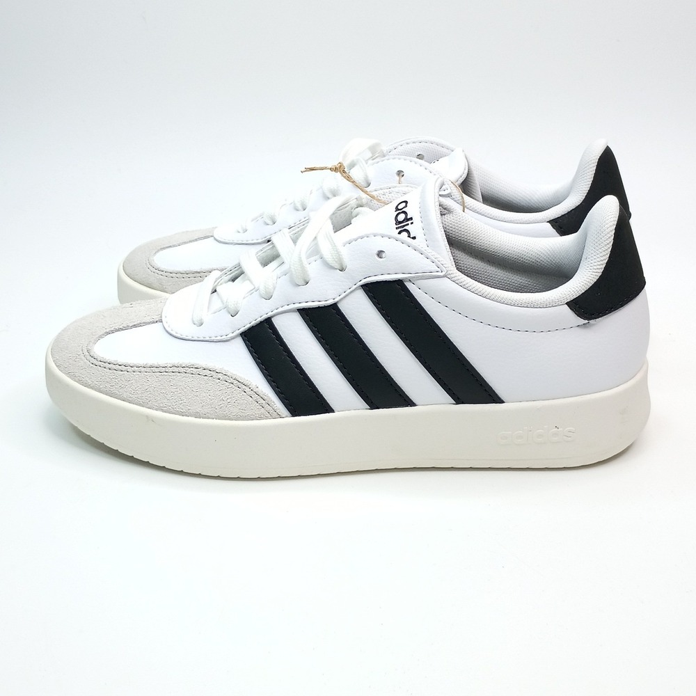 Adidas Barreda Sneakers Women Size 6.5 White Black Leather IH1229 - Picture 2 of 7